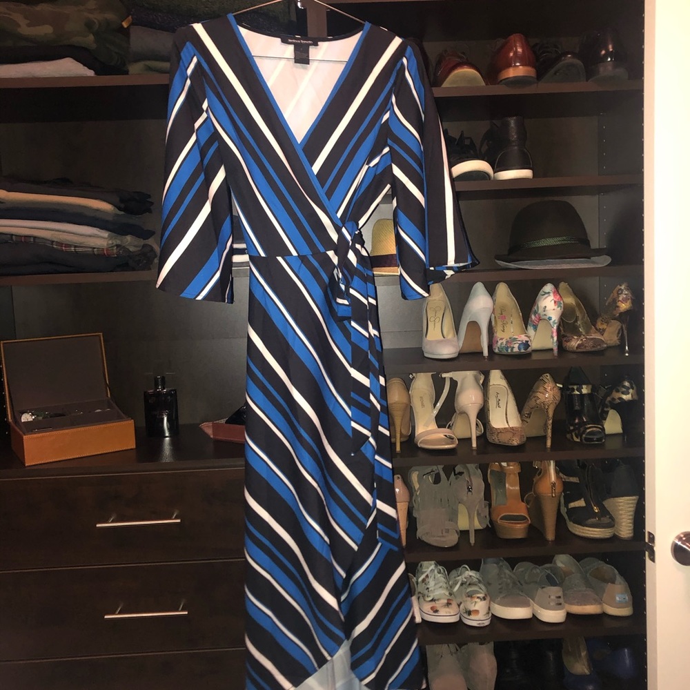 Blue wrap dress